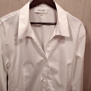 Calvin Klein Size 25 White Dress Shirt